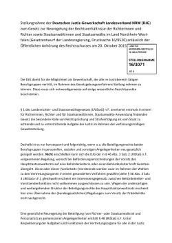 Stellungnahme der Deutschen Justiz-Gewerkschaft