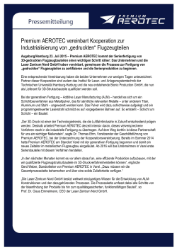 Premium AEROTEC vereinbart Kooperation zur Industrialisierung