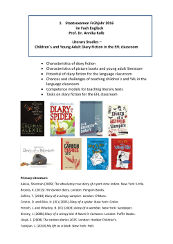 Children´s and Young Adult Diary Fiction in the EFL classroom