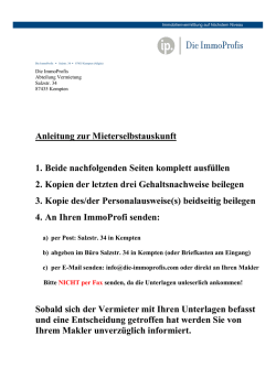 Anleitung zur Mieterselbstauskunft 1. Beide