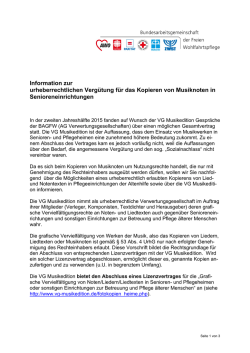 Information zur urheberrechtlichen Verg&uuml;tung f&uuml;r das Kopieren von