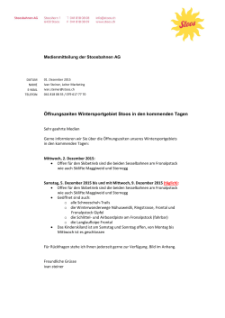 Medienmitteilung Stoosbahnen AG 2015.12.01