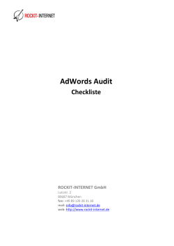 AdWords Audit Checkliste SEA Kampagne - ROCKIT