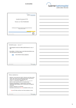 Notfalltherapie &ndash; warum ? Status epilepticus
