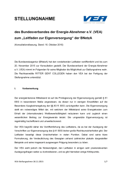 VEA Bundesverband der Energie-Abnehmer