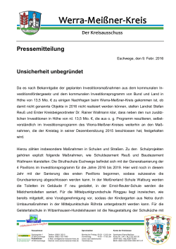 Pressemitteilung - Kreisverwaltung des Werra-Meißner