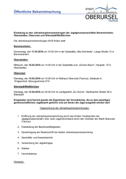 Einladung zu den Jahreshauptversammlungen der