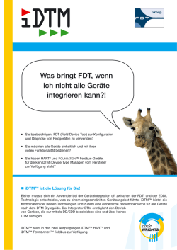 Was bringt FDT, wenn ich nicht alle Geräte integrieren kann?!