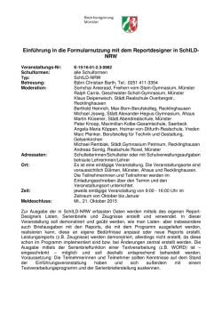 Einf&uuml;hrung in die Formularnutzung mit dem Reportdesigner in SchILD