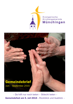 Gemeindebrief - Evangelische Kirchengemeinde Münchingen