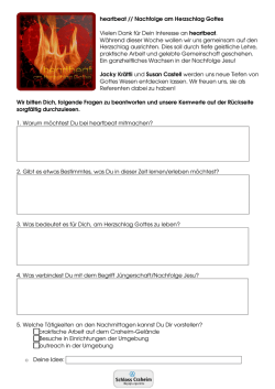 heartbeat // Nachfolge am Herzschlag Gottes Vielen Dank f&uuml;r Dein