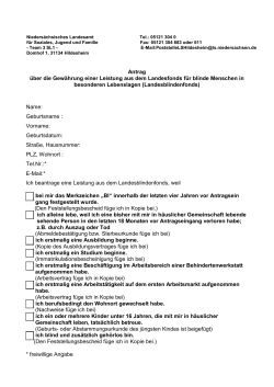 Antrag Landesblindenfonds - Niedersächsisches Landesamt für