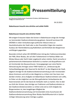 Ehrliche Politik - GR&Uuml;NE Babenhausen