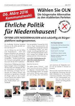 Die Wahlentscheidung "Ehrliche Politik für Niedernhausen!"
