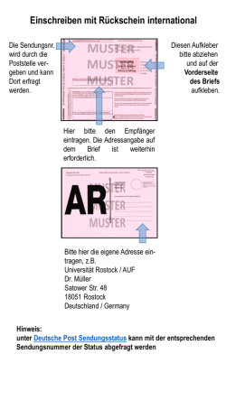Einschreiben mit Rückschein international