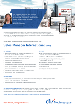 Sales Manager International (m/w)