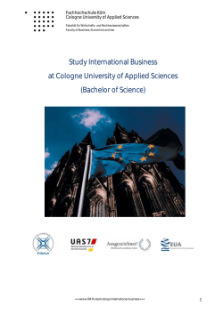 Information brochure International Business (B. Sc.)