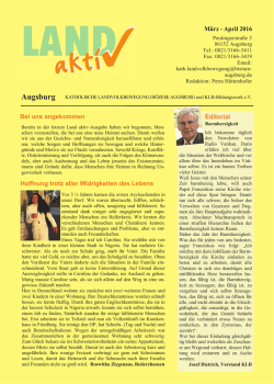 März - April 2016 Hoffnung trotz aller Widrigkeiten des Lebens