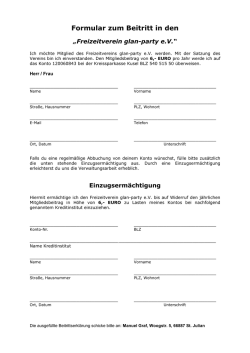 Beitrittsformular - gLAN