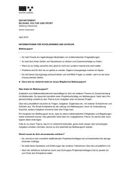 Informationen f&uuml;r Sch&uuml;lerinnen und Sch&uuml;ler