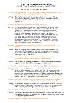 Interview mit Herrn Zhenzhou Wang