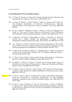 List of Publications of Prof. Dr. Reinhard Niessner 594. X. Wang, R