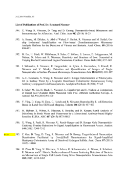 List of Publications of Prof. Dr. Reinhard Niessner 594. X. Wang, R