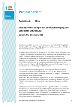 Internationales Symposium zur Flurbereinigung und L&auml;ndlichen