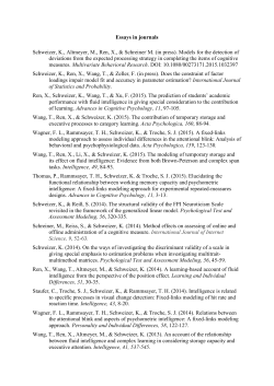 Essays in journals Schweizer, K., Altmeyer, M., Ren, X., & Schreiner