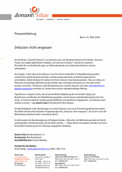 Inklusion nicht vergessen