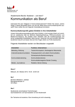 Kommunikation als Beruf