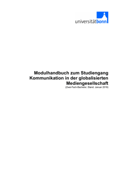 Modulhandbuch zum Studiengang Kommunikation in der