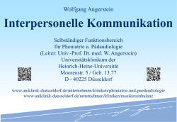 Interpersonelle Kommunikation - Universit&auml;tsklinikum D&uuml;sseldorf