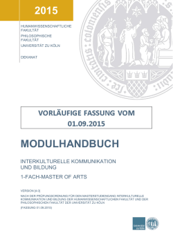 Modulhandbuch Interkulturelle Kommunikation und Bildung