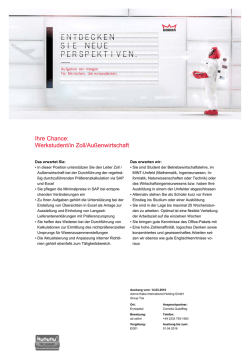 Ihre Chance: Werkstudent/in Zoll/Au&szlig;enwirtschaft