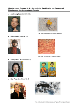 Künstlermesse Dresden 2016 – Koreanische Gastkünstler aus