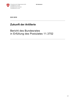 Zukunft der Artillerie - Der Bundesrat admin.ch