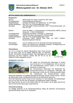 Mitteilungsblatt vom 30. Oktober 2015