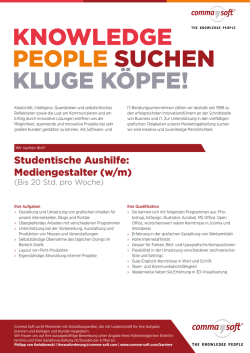 KNOWLEDGE PEOPLE SUCHEN KLUGE KÖPFE!
