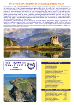 Die schottische Highlands und Naturparadies Irland Preis: 1429,00