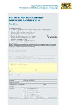 Blauer Panther Anmeldeformular - Bayerisches Staatsministerium