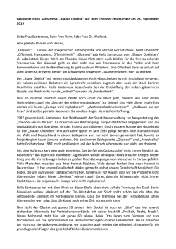 Gru&szlig;wort Hella Santarossa &bdquo;Blauer Obelisk&ldquo;