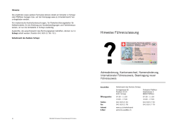 Hinweise F&uuml;hrerzulassung