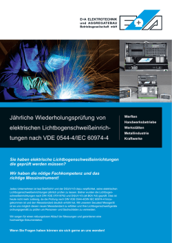 J&auml;hrliche Wiederholungspr&uuml;fung von elektrischen