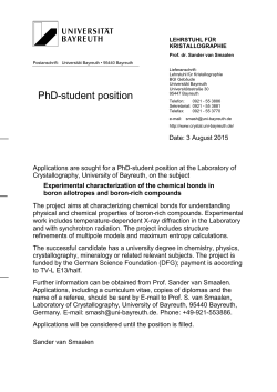 PhD Student Position - Prof. dr. Sander van Smaalen