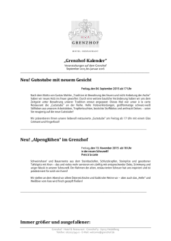Veranstaltungsübersicht - Hotel & Restaurant Grenzhof