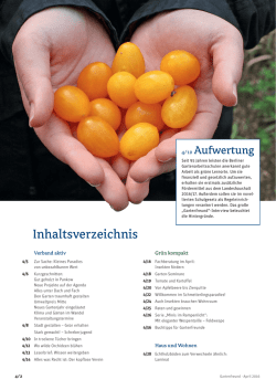 Inhaltsverzeichnis - gartenfreunde Berlin