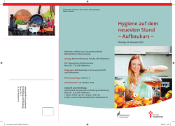Hygiene auf dem neuesten Stand &ndash; Aufbaukurs &ndash;