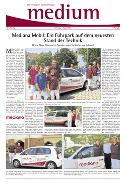 Mediana Mobil: Ein Fuhrpark auf dem neuesten Stand der Technik