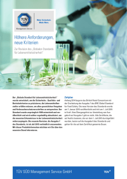 H&ouml;here Anforderungen, neue Kriterien